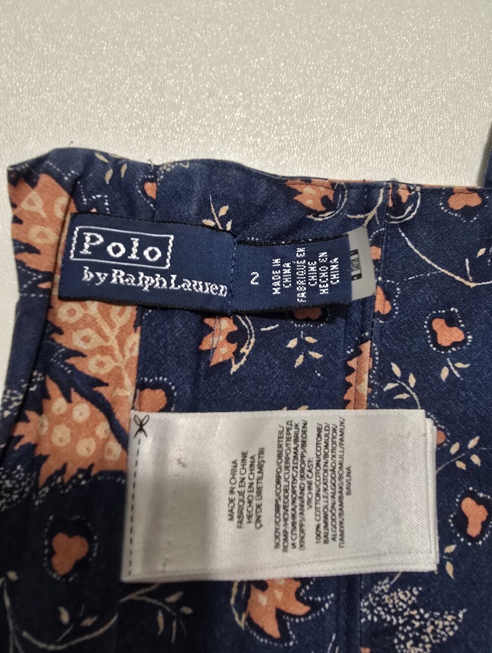 Polo Ralph Lauren Printed Bustier Top Sweetheart Sleeveless Pull On Size 2 - Picture 9 of 11